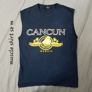 Cancun upcycled muscle shirt cutoff sz m